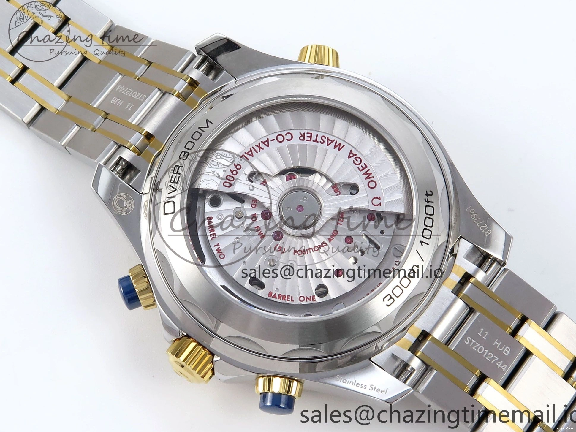 0306 Seamaster 300m Chrono SS YG OMF 1:1 Best Edition Blue Dial on SS YG Bracelet A Seasonal 7691